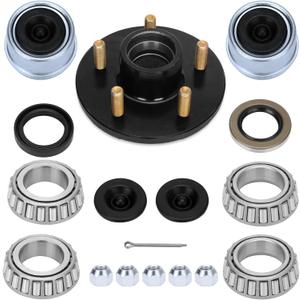 1 Sets 2000Lbs Trailer Hub Kit 5 Bolt 4.5", 5 Lug Trailer Wheel Hub Fit 1" and 1-1/16" Trailer Straight Spindles, 54.5 Trailer Axle Kit, Boat Trailer Hub Kit