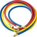 R1234YF AC Refrigerant Charging Hoses, 5FT AC Manifold Gauge Hose Kit for R1234yf Air Condition Refrigerant, 1/2" SAE Thread, 800 PSI A/C Charging Hose Tube 60 Inch