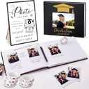 Engrowtic 2026 Graduation Guest Book with Photo Sign Decorations Guest Book Sign 100 Pages Class of 2026 Scrapbook Album DIY Tape Signature Pen for Grad Party(Photo Insertable)