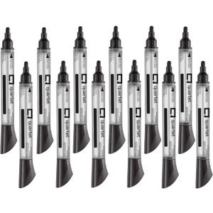 Quartet Glass Board Dry Erase Markers, Premium, Bullet Tip, Black, 12 Pack (79553)