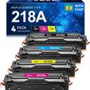 218A 218X Toner Cartridges 4 Pack with Chip 3301fdw Compatible Replacement for HP 218A 218X Work for HP Color LaserJet Pro MFP 3301cdw 3201dw 3301sdw Printer High Yield Ink Set W2180A (B/C/Y/M)