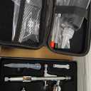 InoKraft Airbrush Kit with Air Compressor- 1/6 HP Quiet Air Compressor, Gravity Airbrush with 3 Tips 0.2, 0.3 & 0.5 mm- Hose, Holder, How-To Guide- Airbrush Paint Set for Model Painting gift 4 Colors