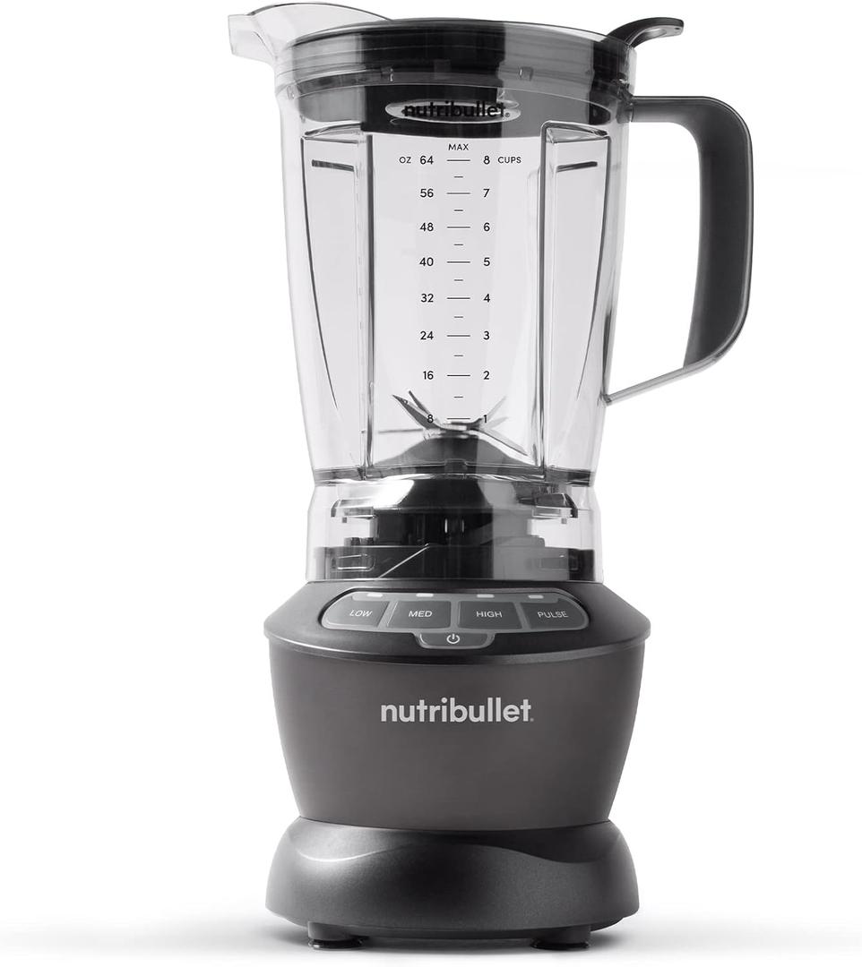 nutribullet Countertop Blender for Shakes, Smoothies, Food Prep, and Frozen Blending, 64 Ounces, 1200 Watt, Dark Gray NBF50400 (Grey)