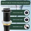 TONNY Single Handle Black Bathroom Sink Faucet