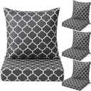 Hoteam 4 Set Outdoor Chair Patio Cushions 20 x 20 Inch Deep Seat Waterproof Chair Cushions for Patio Furniture Set Replacement Removable Seat and Back (20 x 20 Inch,Gray Lantern)