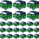 Watersay 24 Pcs Monster Truck Party Decorations Food Boxes Race Car Birthday Supplies Green and Purple Trucks Box Tray Table Centerpiece for Boys Girls Car Favors