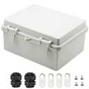 Zulkit Junction Box ABS Plastic Dustproof Waterproof IP65 Electrical Boxes Hinged Shell Outdoor Universal Project Enclosure 8.7 x 6.7 x 4.3 inch (220x170x110 mm)