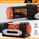 ORCISH Upgrade 3500 lb 12V DC Electric Winch, ATV/UTV Winch Kit for Towing, 1/4"30' Synthetic Rope with Both Wireless Handheld Remote and Corded Control Recovery, Easy Assembly Winches