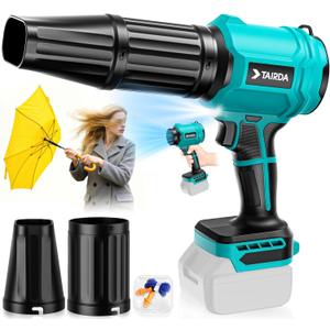 Cordless Leaf Blower Compatible for Makita 18V Battery(NO Battery), Mini Turbo Jet Blower with 2 Nozzles, Lightweight & One-Hand Use, for Patio Garage Yard Cleaning Car Dryer(Tool Only) (Blue)