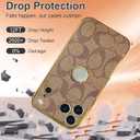 Compatible with iPhone 17 Pro Max Case with Logo View , Luxury Elegant Full Protection Slim Shockproof Leather Case with Camera Lens Protector Phone Cover for iPhone 17 Pro Max for Women Men
