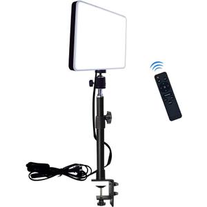 LED Desk Bi-Color Video Light, Key Light with C-Clamp Stand, 2700K-5700K Dimmable, Wireless Remote, Studio Photography Lighting
