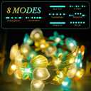 2 Pcs Ocean Beach Themed Sea Life Cute Fairy Decorative String Lights 10 FT 30 LEDs, 8 Light Modes Battery Operated, Starfish and Seashell Design for Summer Room, Ocean Bathroom, Beach Party Decor