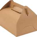 NINGWAAN 50 PCS Brown Gable Boxes, 7.9 x 5.9 x 4.1 inch Kraft Paper Party Favor Treat Bakery Goodie Gift Boxes for Wedding, Birthday, Party