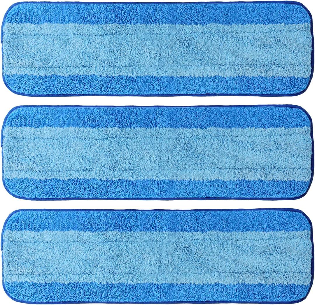 3 Pack Microfiber Cleaning Pads for Bona Mop, Reusable Microfiber Mop Pads for 18 Inch Mop, Hardwood Floor Replacement Cleaning Mop Pads, Machine Washes