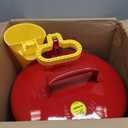 Eagle 5 Gallon Type I Red Safety Gas Can for Gasoline with Flame Arrester, Self-Closing Lid, and F-15 Funnel, Made in the USA, Galvanized Steel Flammable Storage Can, UI50FS