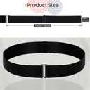 Upgesy Two Packs Light Blue Elastic Belts, No Show Invisible Belts for Women Men, Elastic Web Strap Waist Stretch Belt with Flat Buckle