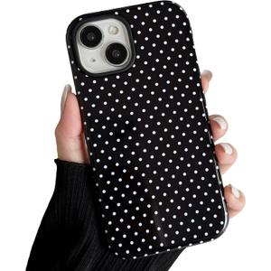 ZTOFERA Magnetic Case for iPhone 13/14, Polka Dot Phone Case Cute for Girl Women, Compatible with Magsafe, Hard PC+Soft TPU Protective Phone Cover for iPhone 13/14-Black