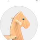 Rocking Horse Wooden Ride On Toy for Kids Classic Design Rocking Horse with Pedal and Safe Backrest Fine Workmanship(Classic, Natural)