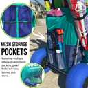 RollX Beach Cart With 4 Balloon Wheels for Sand, Foldable Storage Wagon With Rear 13 Inch and Front 7 Inch Tires (Pump Included) (Seafoam)