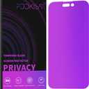 Compatible for iPhone 14 Pro Privacy Screen Protector 6.1 Inch, Purple Gradient Colorful Anti Spy Anti Blue Light HD Screen Protector Tempered Glass Easy Installation (iPhone 14 Pro - 6.1 inch)