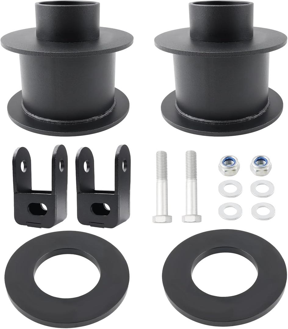 3.5" Front Leveling Kit Compatible with 2005-2024 Ford F250 F350 Super Duty 4WD, 3.5 inch High-Strength Steel Coil Spring Lift Spacers with Shock Mount Extenders & Sound Isolator