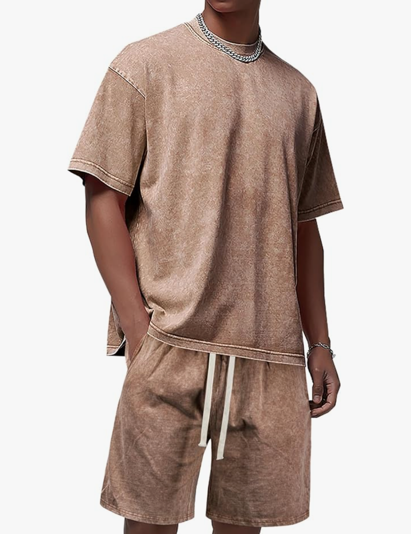 Derminpro Men's Cotton Short Sets 2 Piece Outfits Casual Summer Short Sleeve/Sleeveless Tracksuits 2XL