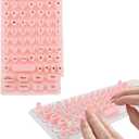 70pcs Cute Keyboard Stickers for Long Nails, Soft Silicone Raised Key Board Cover with Letters for Type Long Nail Art Reusable Keypad Bubbles Skins for Women Desktop Computer