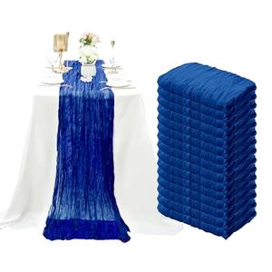 15 Pack Cheesecloth Table Runner 6FT Romantic Cheese Cloth Table Runner 35 x72Inch Gauze Boho Table Runners for Wedding Birthday Party Pinic Bridal Baby Shower Anniversary Table Decoration(Royal Blue)