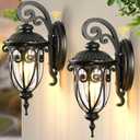 OPAXIS Outdoor Lights for House Dusk to Dawn, 2 Pack Porch Lights Outside, Bronze Outdoor Light Fixture, Waterproof Exterior Lighting Fixtures for House, Doorway, Garage, Anti-Rust, Vintage Style