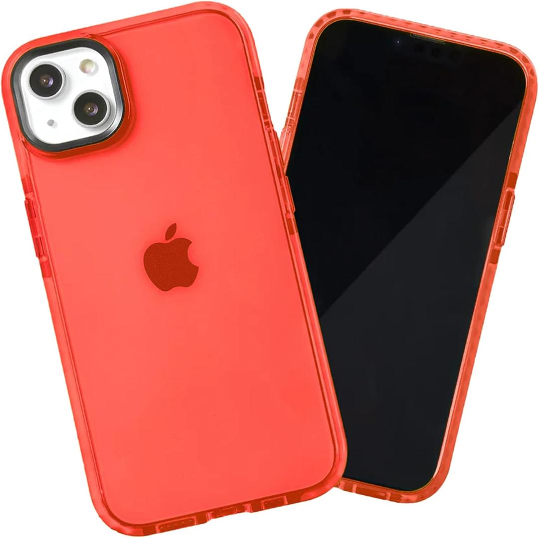 SteepLab Barrier Case for iPhone 14 Plus, Impact Absorbing 360 Degree Protection with Raised Bezel and Eye-Catching Colors (Electric Red Strawberry)
