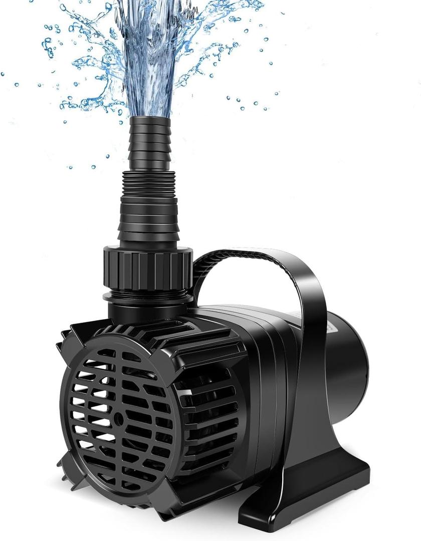 2300GPH Fountain Submersible Water Pump for Small Pond Fish tank Pool Waterfall Outdoor Hydroponics Aquarium, 5 Adjustable Directions, 10FT Lift Height