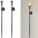36-inch Large Wall Candle Holder, Black Candle Sconces Decor Set of 2, Retro Chic Wall Candle Sconce for Bedroom, Dining Room, Living Room, Hallway & Stairway