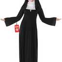 Fun Shack Nun Costume for Women - Deluxe Religious Outfit with Headpiece, Cross Necklace M
