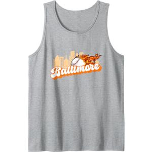 Baltimore Baseball Minimal City Skyline Retro Baseball Lover Tank Top