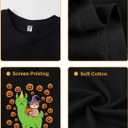 Halloween Shirts for Kids Toddler Boys Girls Pumpkin Shirts Ghost T-Shirts Clothes Short Sleeve Cotton Tee 2-8T (Black)