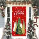 Christmas Door Cover Xmas Tree Snowflake Merry Christmas Front Door Porch Cover Banners for Winter Xmas New Year Holiday Party Decor 70.8 x 35.4 Inch