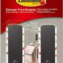 Command Medium Matte Black Wall Hooks, 2 Hooks and 4 Command Strips, Damage Free Hanging Wall Hooks with Adhesive Strips, No Tools Coat Hooks for Hanging Home Decor, Holds up to 3 lb