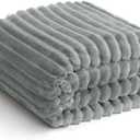 HIMEET Soft Grey King Size Blanket for Bed - Cozy Bedding Fleece Blanket for Men Women, Fluffy Large Lightweight Sofa Couch Cover Bed Blankets Gifts for Her Him, Home Room Decor, Grey, 108x90 Inches