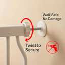 Walk Through Baby & Dog Gate 29-34 Inch, Pressure Mounted No Drilling, Indoor Safety Gate for Stairs & Doorways, Metal Design for Kids and Pets, White