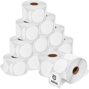 Aegis Adhesives - 2" Circle Direct Thermal Labels (9000 Count, 12 Rolls) - Round Thermal Stickers, 2 Inch Circle Labels for Logos, Packaging, Branding - Compatible with Zebra and Rollo Printers