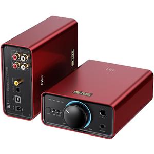 FiiO K7 Full Balanced HiFi DAC Headphone Amplifier AK4493S*2, XMOS XU208 PCM384kHz DSD256,USB/Optical/Coaxial/RCA Inputs, 6.35mm/4.4mm Output (Red)