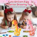 Drawing Projector for Kids: Unicorn Toys for Girls Aged 3+,Art and Craft Kit, Art Sketch Projector Drawing and Tracing Include 96 Stencils and 12 Markers, Projector for Learn to Draw Toy for Girls 3+