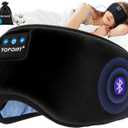 TOPOINT Sleep Mask with Headphones Bluetooth 5.4 Wireless, Sleep Headphones Earphones Earbuds with Microphone HD Speakers Music, Blackout Eye Mask for Sleeping Travel Meditation Men Women Cool Gadgets
