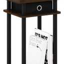Furinno Turn-N-Tube Tall End Side Night Stand/Bedside Table with Bin Drawer, 1-Pack, Amber Pine/Black/Black