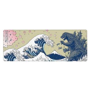 Japanese Waves Gaming Mouse Pad XL Extended Big Mousepad Large Desk Mat 31.5x11.8 Inch Non-Slip Rubber Base Abstract Keyboard Desk Pad Stitched Edges Mouse Mat for Laptop Computer Office Home Game