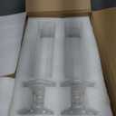 NUPTIO Hurricane Candle Holder for Centerpiece: Set of 6 Glass Candlestick Taper Holders with Open Ended Cover - Tapered Candle Stick Stand for Thanksgiving Christmas Fireplace Dining Table Decor