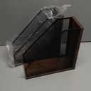 ASIFMTHOT Antique Wooden Magazine Holder,Mesh File Holder for Desk, Office Desk Accessories Decorative File Box (2 Pack Black)