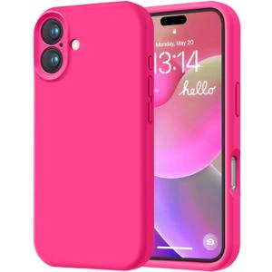 LOVE 3000 Designed for iPhone 16 Case, Premium Silicone with [Soft Anti-Scratch Microfiber Lining] Shockproof Protective Phone Case for Men Women Girls 6.1", Hot Pink