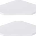 Fun Memories Corner Shelf Wall Mount, Floating Corner Shelves, Set of 2 Corner Wall Shelf Organizer, Rustic Wood Wall Storage Display Shelves for Living Room Bedroom Bathroom Kitchen, Rustic White (10.5"W x 10.5"D)