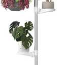 Hershii 4-Tier Indoor Plant Stand Tension Pole Corner Standing Shelf Adjustable Stands for Flower Pots Windowsill Bathroom Vanity Display Rack - Ivory (3 Trays & 1 Hook)